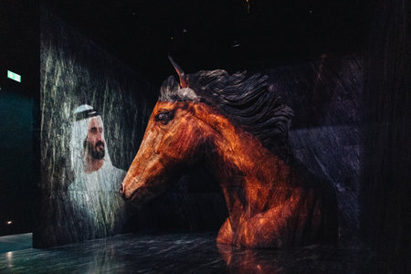 UAE, Dubai - December 8, 2024: Exhibition EXPO 2020. Unusual architectural art objects, pavilions and exhibits.のeditorial素材