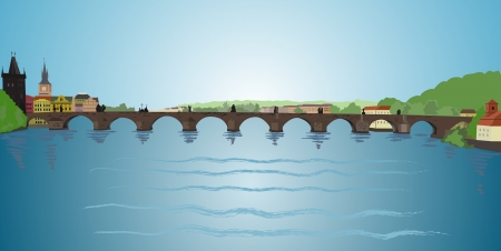 Charles Bridgeのイラスト素材