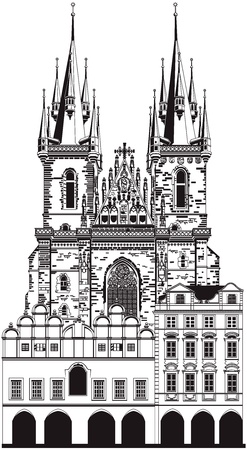 Church of Our Lady before Tyn, Pragueのイラスト素材