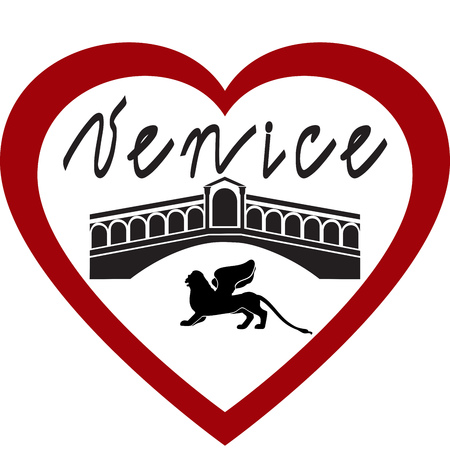I love Venice vector image on white backgroundのイラスト素材