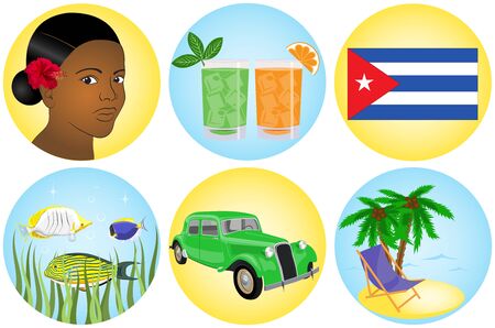 Cuba Symbols illustrationのイラスト素材