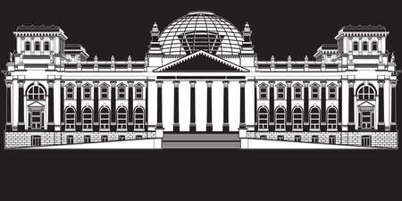 Reichstag Building in Berlinのイラスト素材