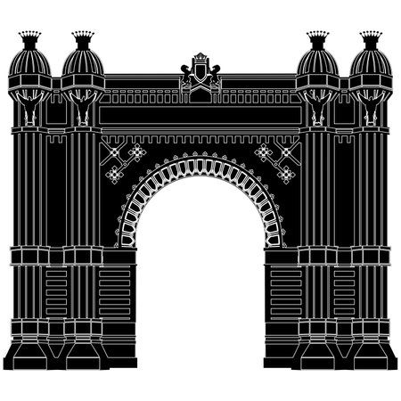 Arc de Triomph in Barcelonaのイラスト素材