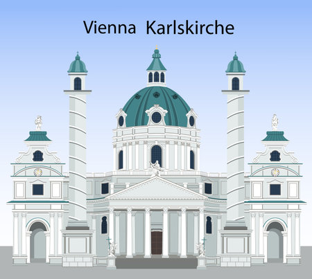 Saint Charless Church in Viennaのイラスト素材