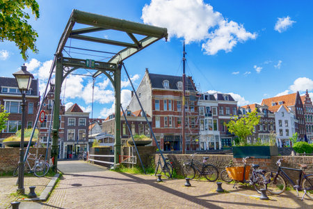 Historic district of Delfshaven, Rotterdam, Netherlandsの写真素材