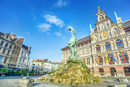 Grote Markt of Antwerp, Belgiumの写真素材