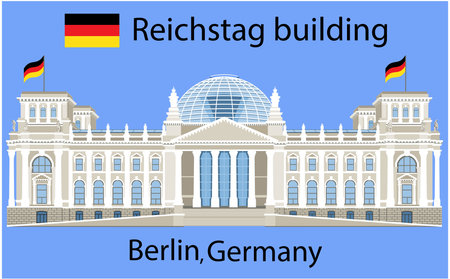 Vector illustration of Reichstag Building in Berlin, Germanyのイラスト素材