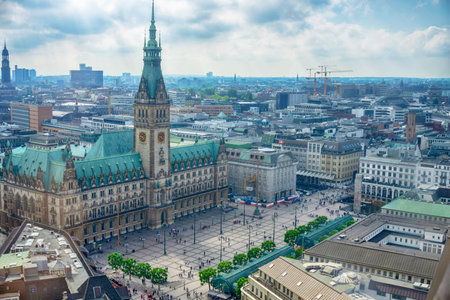 Hamburg City Hall, Germanyの写真素材