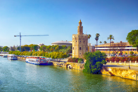 Golden Tower, Seville, Spainの写真素材
