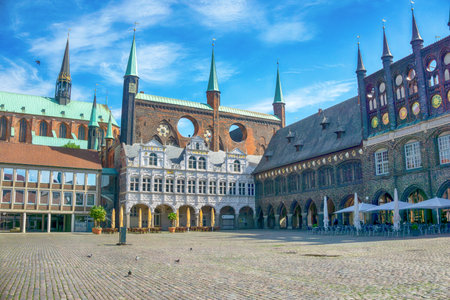 Town Hall in Lubeck, Germanyの写真素材