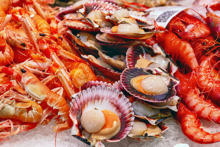 Fresh shrimp and scallops