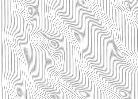 Modern background of black thin vertical curved lines on a white background. Vector illustrationのイラスト素材
