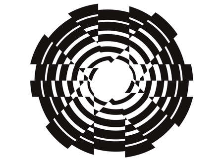 Round abstract design element. Black on a white background. modern vector illustration