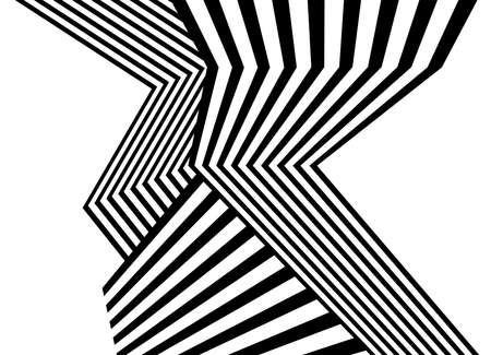 Modern striped black and white pattern of broken straight lines. Universal vector backgroundのイラスト素材