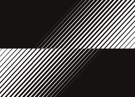 Striped vector pattern in retro style from oblique white lines on a black background. Modern vector background.のイラスト素材