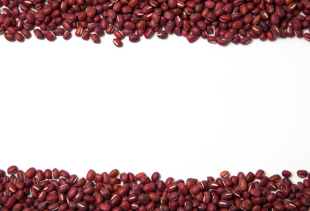 Azuki beans on white background 