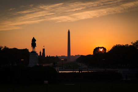 National mall sunset, Washington DCのeditorial素材