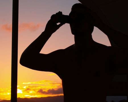 Mannequin lifeguard on cruise shipの写真素材