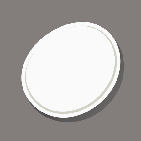 A white circle with a shadow on a gray backgroundのイラスト素材
