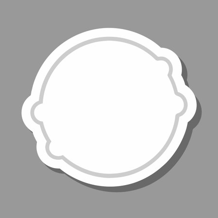 A white porcelain plate with a shadow on a gray backgroundのイラスト素材
