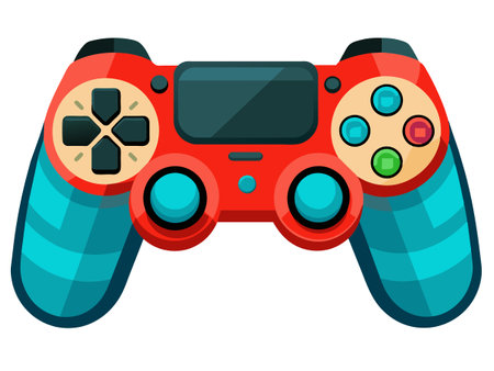 Modern vector art of blue game controller for gaming, video console, technology, and entertainmentのイラスト素材