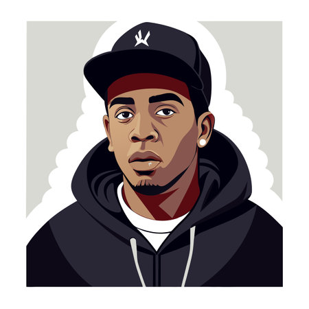 A man with facial hair, wearing a hat and a necklace, existsのイラスト素材