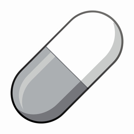 A gray and white capsule on white background for automotive or communicationのイラスト素材
