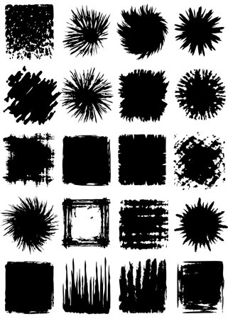 A series of black brush strokes against a white backdropのイラスト素材