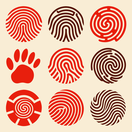 There are various kinds of fingerprint patterns that exist in natureのイラスト素材