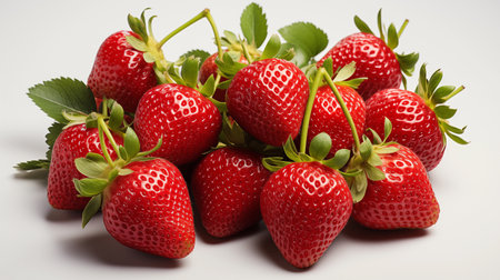 Strawberries on white background.の素材