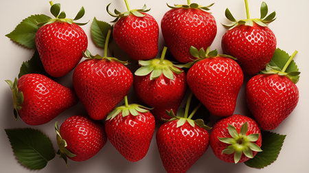 Strawberries on white background.の素材