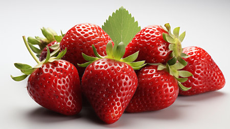 Strawberries on white background.の素材