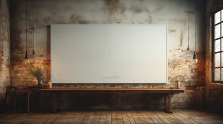 mock up poster frame in white scandinavian dining room, interior backgroundの素材