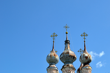 dome of an Orthodox church on a background of blue skyの写真素材