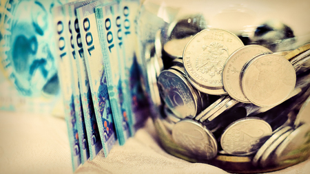 Money in a glass jar