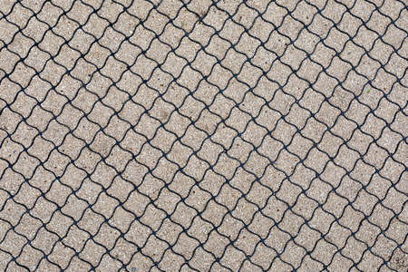 Geogrid used at base of new pedestrian road, road construction, reinforcement covered with fine...