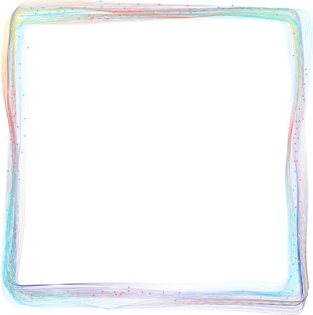 Design element. Many wave lines form a distorted square. Colorful waves with lines created with the Blend Tool. Abstractionの写真素材