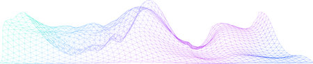Big Data, Informational Technologies, Artificial Intelligence. Purple-blue abstract grid wave on...