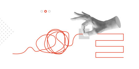 Problem solving, finding solutions and unraveling difficulties in business or life. The hand...