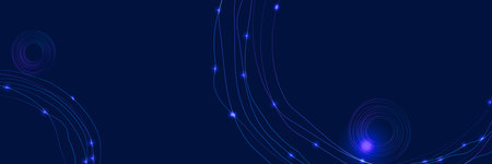 Blue gradient abstract background with smooth cyclic lines and highlights. Minimalist abstract...
