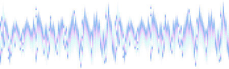 Abstract gradient pattern of vertical dotted lines in blue and purple colors, creating fluctuating...