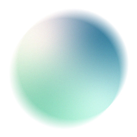 Abstract blue-green round gradient form with soft blur and noise texture, ideal for branding or minimal web design. Part of collection.の写真素材