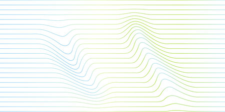 Abstract flowing contour landscape in green tones, symbolizing sustainable technology, environmental...