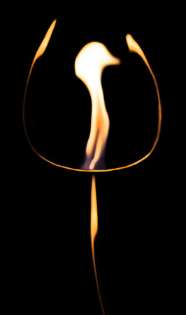 Fire in an empty glassの写真素材