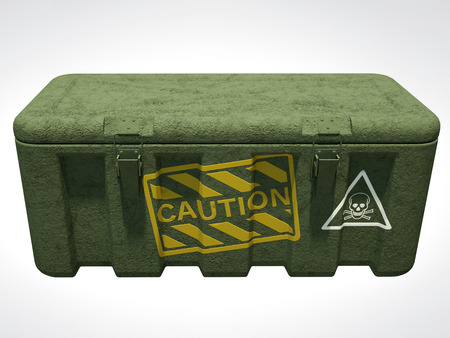 3D Rendering of military tough box isolated on white.の写真素材
