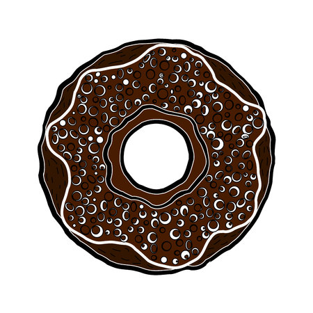 Simple donut illustration. Donut isolated on white backgroundのイラスト素材