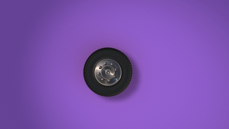 Car Wheel Isolated On Purple Background. 3D Render.の写真素材