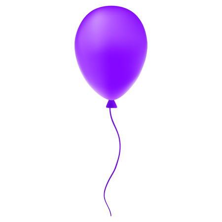 Purple balloon, isolated on white background. 3d render.の写真素材