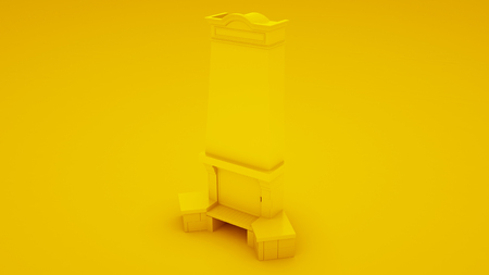 Yellow classic fireplace. 3D renderの写真素材