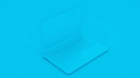 Blue Laptop 3d illustration